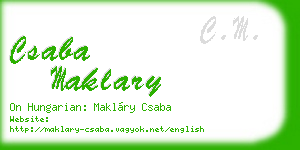 csaba maklary business card